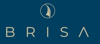 Brisa Advisors logo featuring a stylized sail shape and the company name in elegant typography on a deep blue background